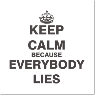 Keep Calm Because Everybody Lies Posters and Art